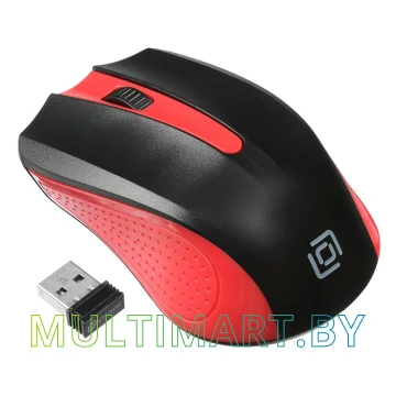 Мышь Oklick 485MW (черный/красный) картинка 2